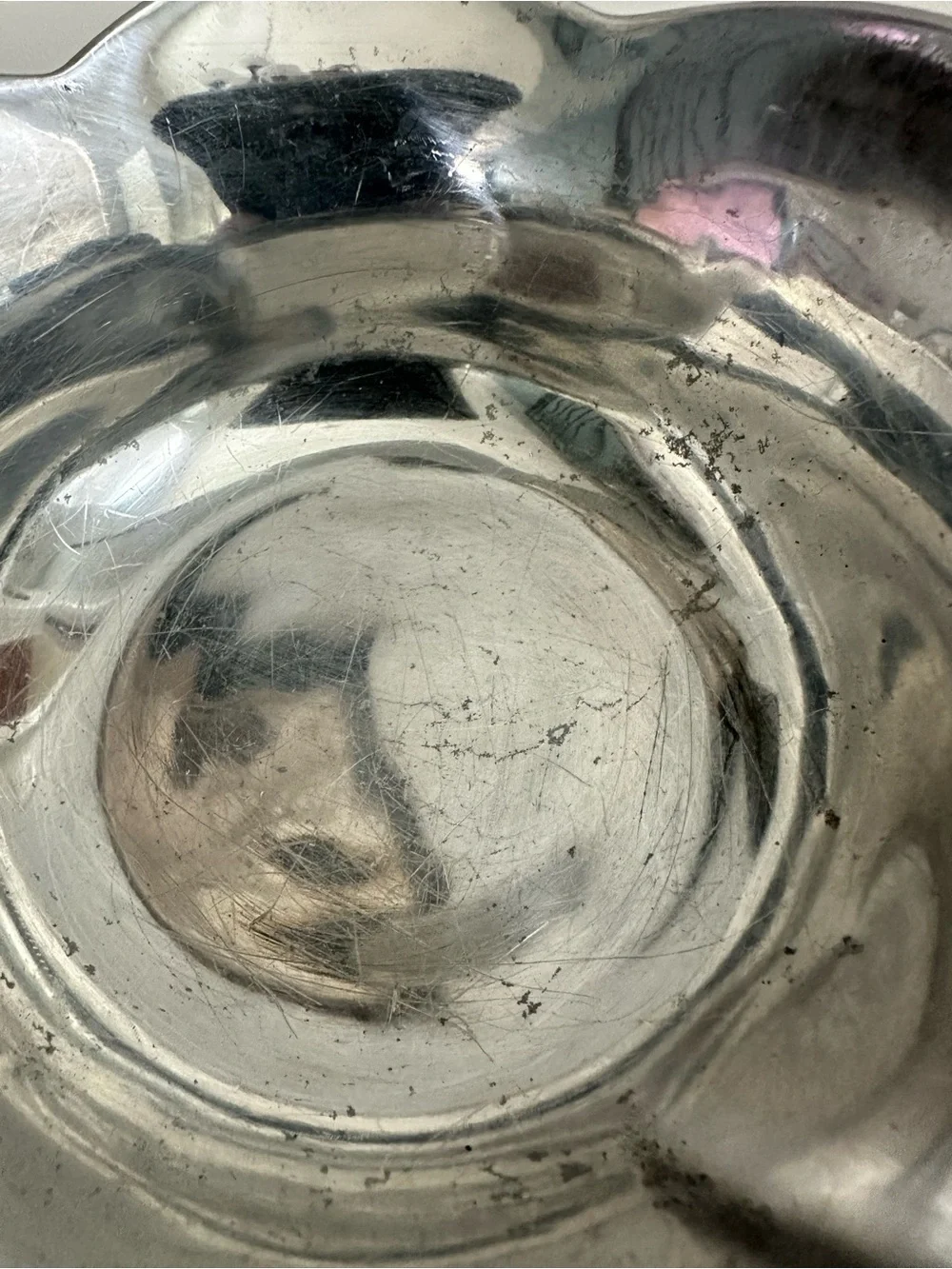 Pewter Flower Scalloped Trinket Bowl- Made In Mexico